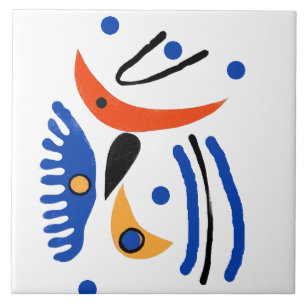 Colourful Fauvist Shapes Tile