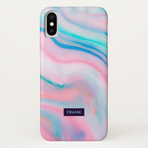 Colourful faux agate-alike marble stone iPhone x case