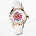 Colourful Faux Embroidered Floral Elegant Womans<br><div class="desc">Colourful Faux Embroidered Floral Elegant Womans Watches features a trendy colourful modern faux embroidery floral in pink,  purple,  orange,  blue,  and yellow. Created by Evco Studio www.zazzle.com/store/evcostudio</div>