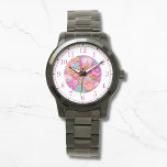 Colourful Faux Embroidered Floral Elegant Womans Watch<br><div class="desc">Colourful Faux Embroidered Floral Elegant Womans Watches features a trendy colourful modern faux embroidery floral in pink,  purple,  orange,  blue,  and yellow. Created by Evco Studio www.zazzle.com/store/evcostudio</div>