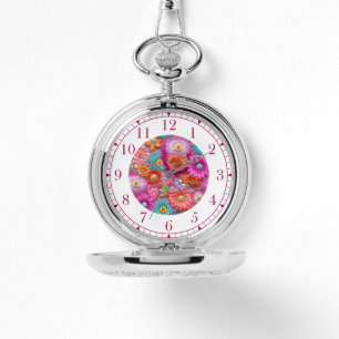 Colourful Faux Embroidered Floral Elegant Womans Watch