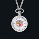 Colourful Faux Embroidered Floral Stylish Womans Watch<br><div class="desc">Colourful Faux Embroidered Floral Stylish Womans Watches features a trendy colourful modern faux embroidery floral in pink,  purple,  orange and red on a pastel green background. Created by Evco Studio www.zazzle.com/store/evcostudio</div>