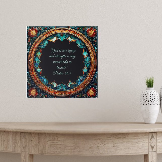 Colourful Faux Glass Customisable Bible Verses  Poster (Creator Uploaded)