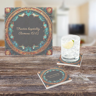 Colourful Faux Glass Customisable  Stone Coaster