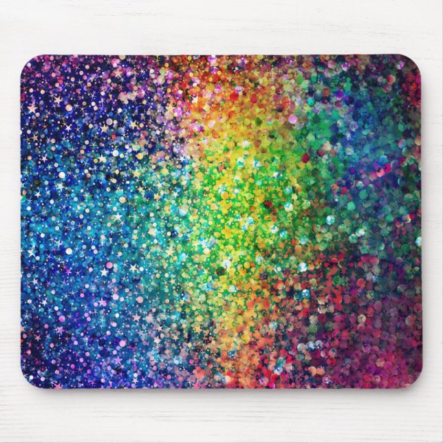 Colourful faux glitter mouse mat (Front)
