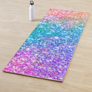 Colourful Faux Glitter Ombre Yoga Mat