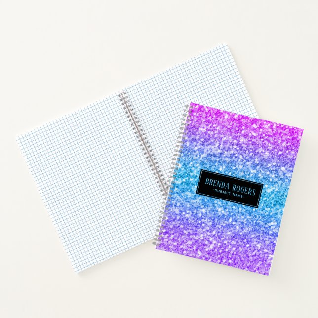 Colourful Faux Glitter Print Notebook (Inside)