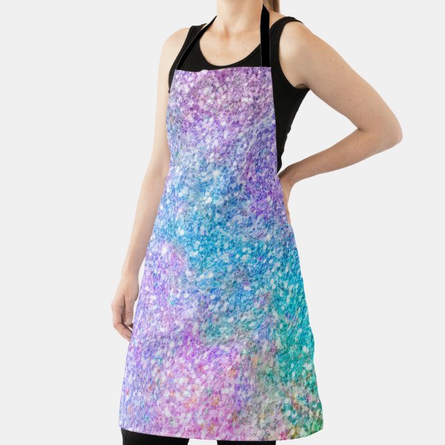 Colourful faux glitter seamless pattern apron (Insitu)