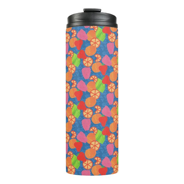 Colourful Faux Patchwork of Summer Fruits Patterns Thermal Tumbler (Front)