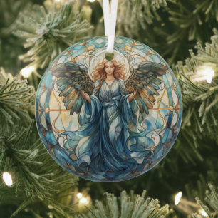 Colourful Faux Stained Glass Angel Ornament