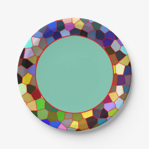 Colourful Faux Stained Glass Look 2 Paper Plate