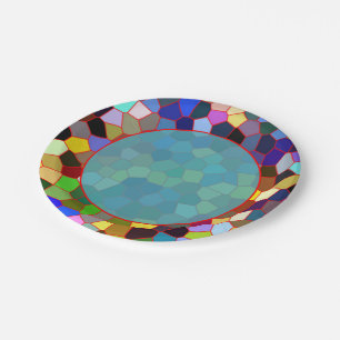 Colourful Faux Stained Glass Look Paper Plate