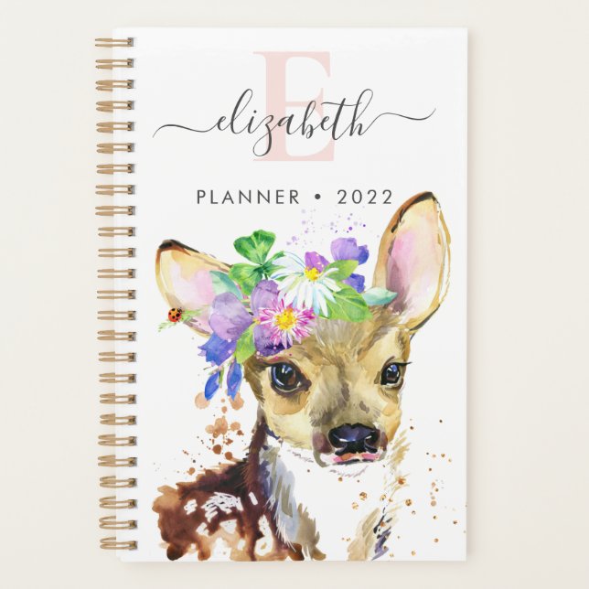 Colourful Fawn Spiral Photo Planner (Front)