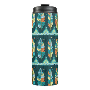 Colourful feather, endless texture pattern thermal tumbler