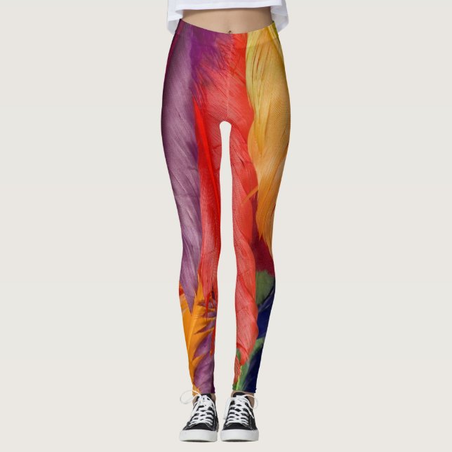 Colourful Feather Leggings (Front)