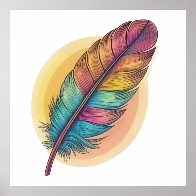Colourful Feather Poster (Front)