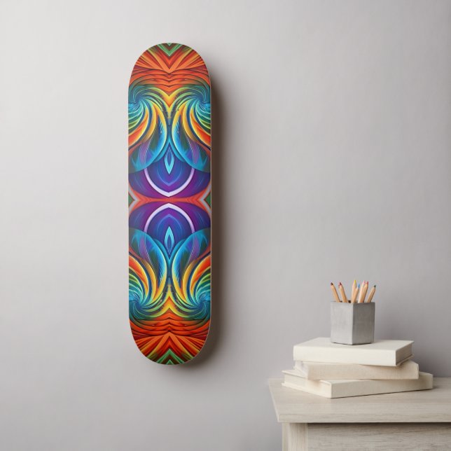 Colourful feather swirl  skateboard (Wall Art)