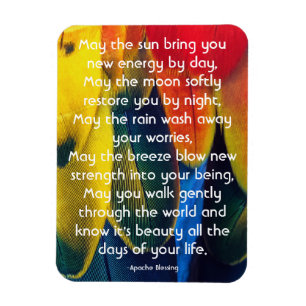 Colourful Feathers and Inspiring Apache Blessing Magnet