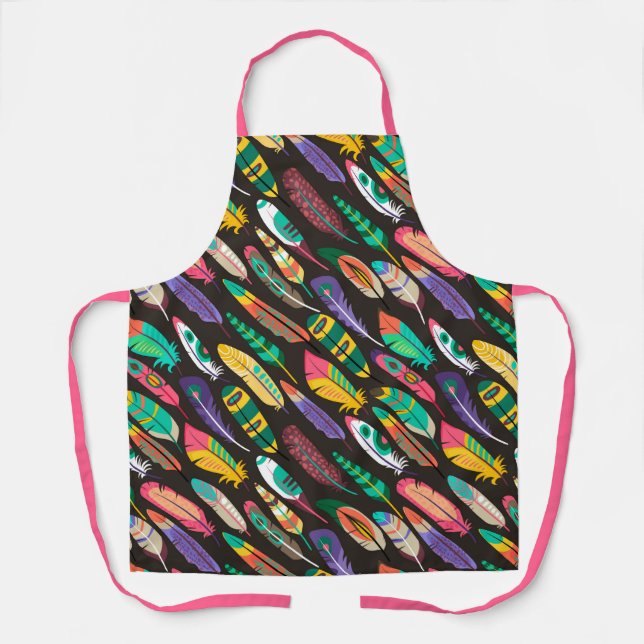 Colourful Feathers Apron (Front)