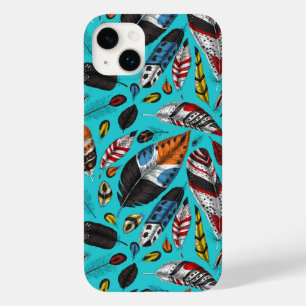 Colourful feathers Case-Mate iPhone 14 plus case