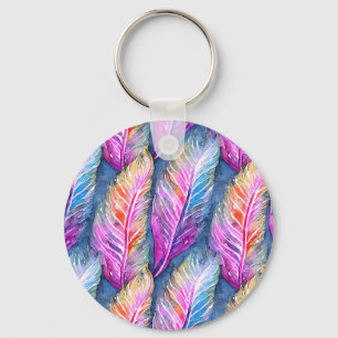 Colourful Feathers Key Ring