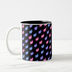 Colourful Feathers Pattern Two-Tone Coffee Mug