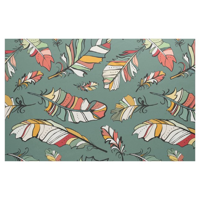 Colourful Feathers Seamless Pattern Fabric (Fat Quarter)