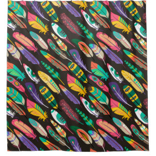 Colourful Feathers Shower Curtain