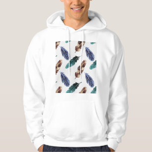 Colourful Feathers Tribal Texture Hoodie