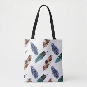 Colourful Feathers Tribal Texture Tote Bag