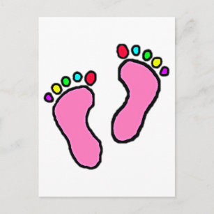 Colourful Feet Cartoon Postcard