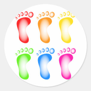 Colourful Feet Classic Round Sticker