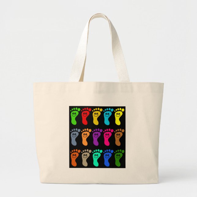 Colourful Feet Large Tote Bag (Front)