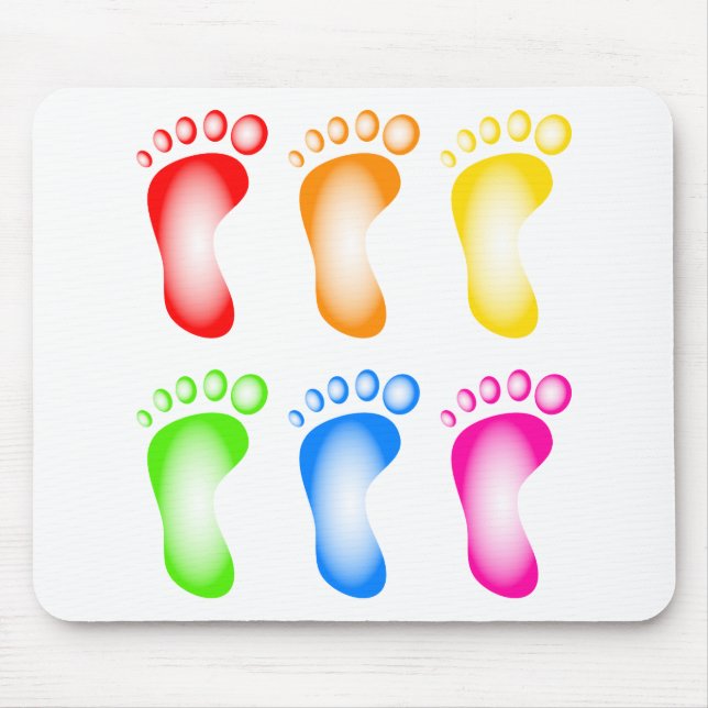 Colourful Feet Mouse Mat (Front)