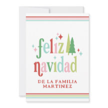Colourful Feliz Navidad Photo Christmas Card