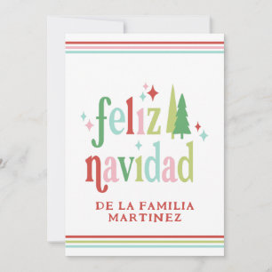 Colourful Feliz Navidad Photo Christmas Card