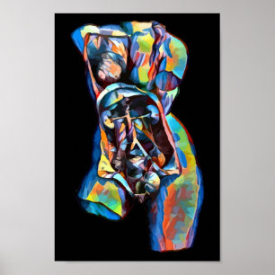colourful female human anatomy body abstract art poster