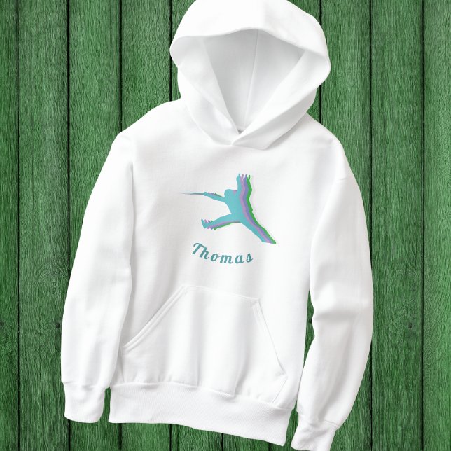 Colourful Fencer Silhouette Fencing Boy's Name Coo (Creator Uploaded)