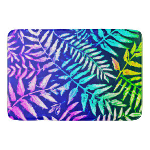 Colourful Fern Pattern Bath Mat