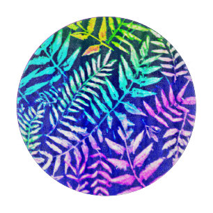Colourful Fern Pattern Cutting Board