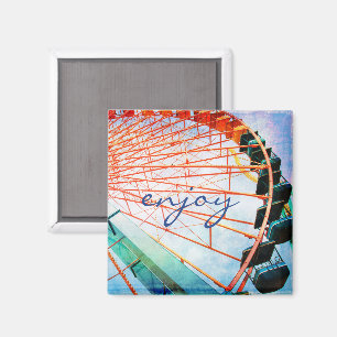 Colourful ferris wheel carnival enjoy script fun magnet