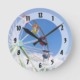Colourful Ferris Wheel Round Clock