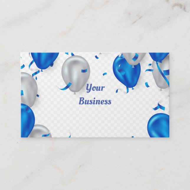 Colourful Festive Balloons Business Card (Front)