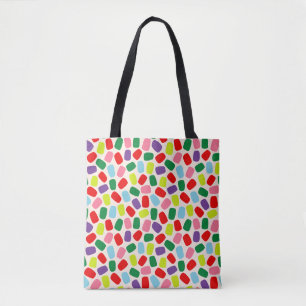 Colourful Festive Blush Pink Christmas Candy Tote Bag