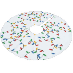 Colourful Festive Christmas Lights Pattern  Brushed Polyester Tree Skirt