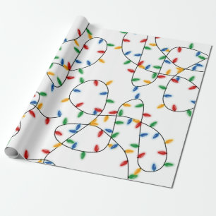 Colourful Festive Christmas Lights Pattern Wrapping Paper
