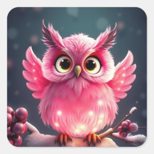 Colourful Festive Christmas Owl Stickers
