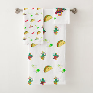Colourful Festive Cinco de Mayo 2025 Dancing Cactu Bath Towel Set