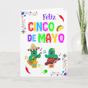 Colourful Festive Cinco de Mayo 2025 Dancing Cactu Card