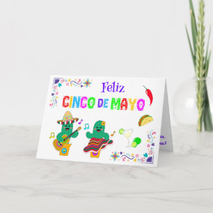 Colourful Festive Cinco de Mayo 2025 Dancing Cactu Card